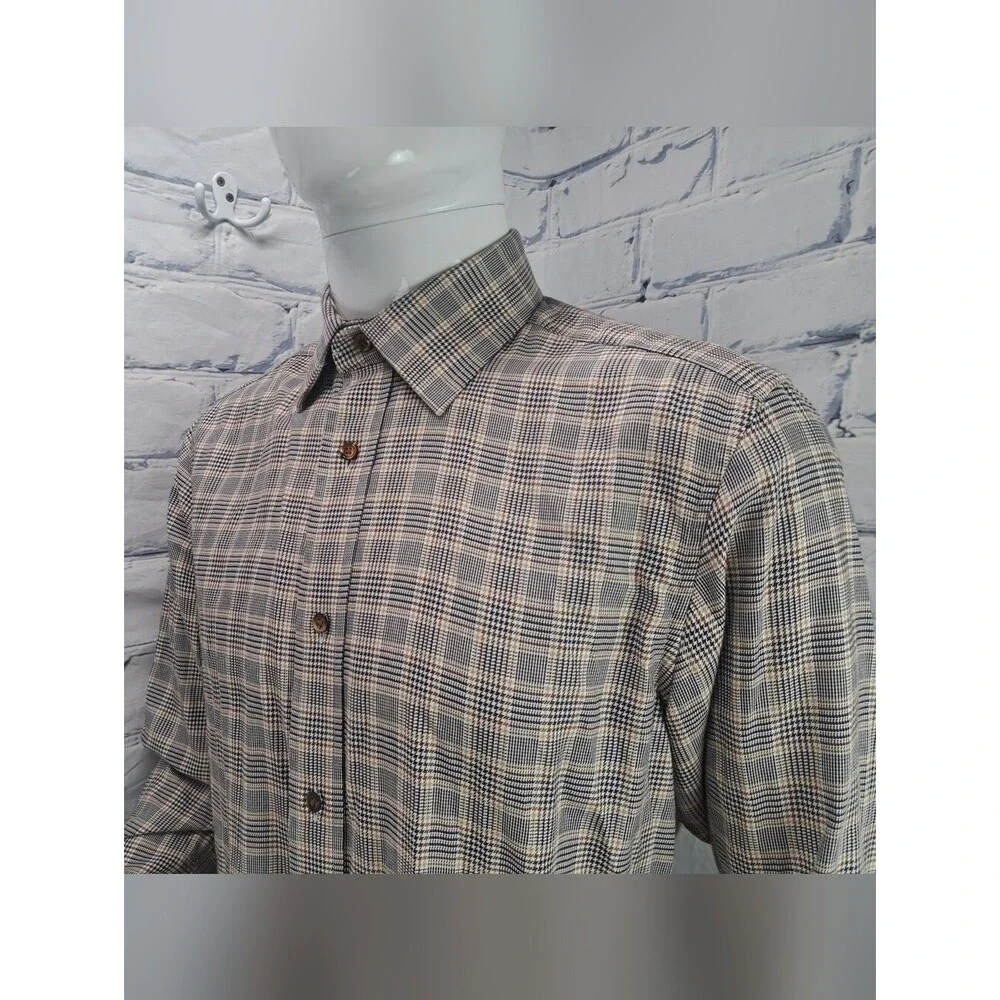 NEW Banana Republic Button Down Shirt Check Houndstooth Tailored Slim Fit Medium